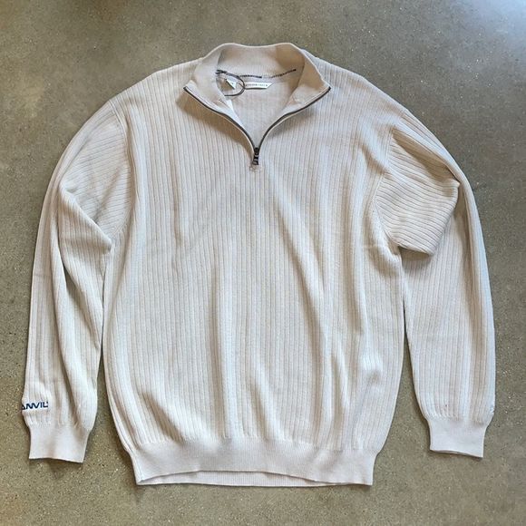 Cutter & Buck Ribbed Pullover 1/4 Zip up Sweater 100% cotton - Picture 2 of 11